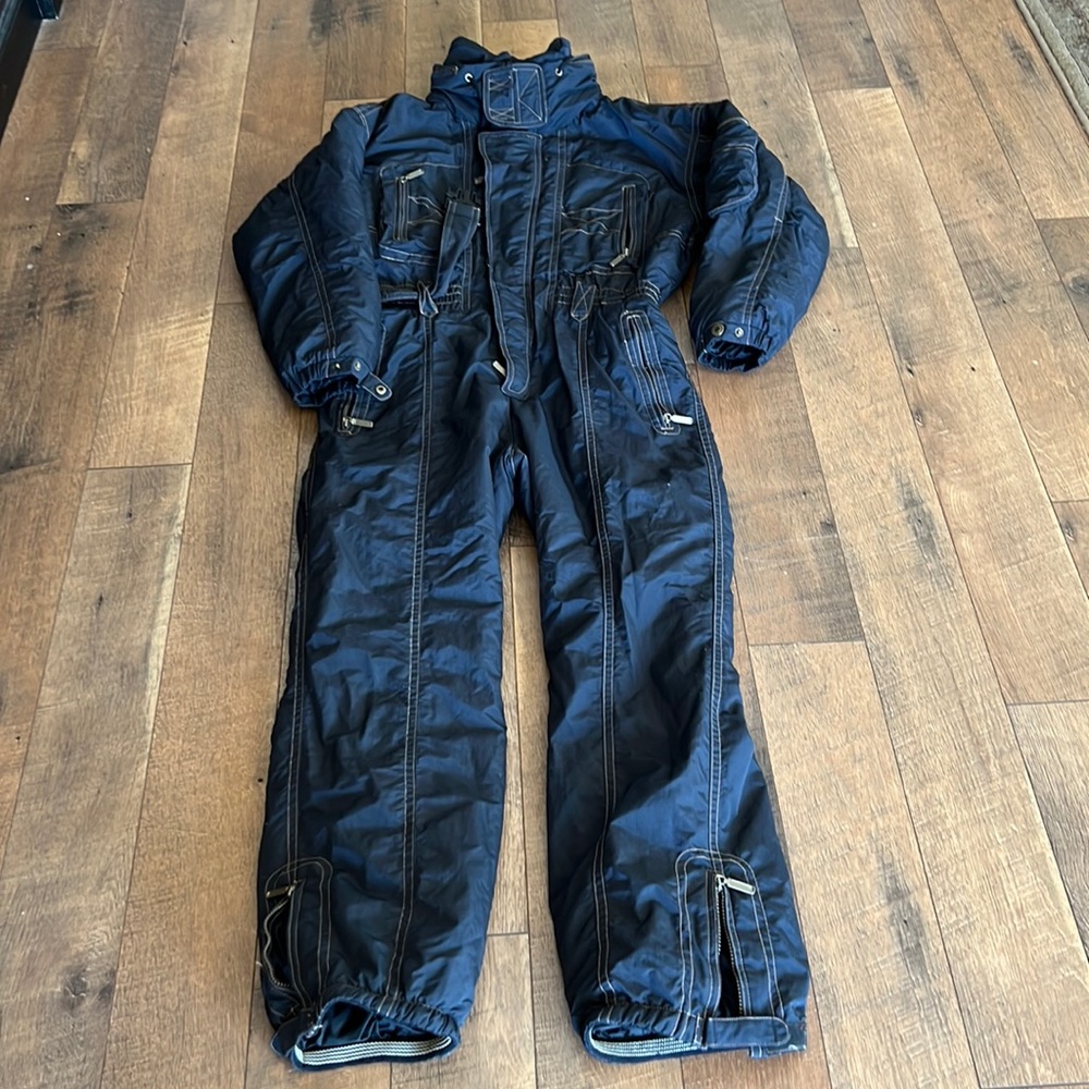 ossi skiwear belted suit black Sz M - Picture 3 of 15